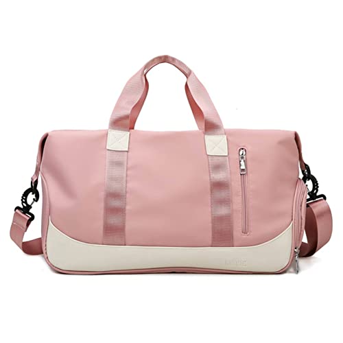 Sporttasche Damen Trocken Nass Fitness Tasche Sporttaschen Nylon Training Schultertasche Männer Reisetasche Yoga Sporttasche Schwimmen Frauen Gymtas Tasche (Farbe: Rosa) von GARWAR