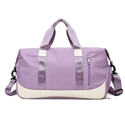 Sporttasche Damen Trocken Nass Fitnesstasche Sporttaschen Nylon Training Schultertasche Männer Reisetasche Yoga Sporttasche Schwimmen Frauen Gymtas Tasche (Farbe: Lila) von GARWAR