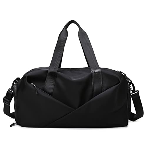 Sporttasche für Damen, Sporttaschen, Handtaschen für Damen, Schuhe, Herren, groß, Wochenendtraining, wasserdicht, Schwimmen, Fitness, Reisen, Schultertasche (Farbe: Schwarz, Größe: L) von GARWAR