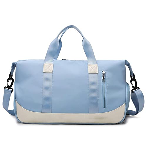 Sporttasche für Damen, Sporttaschen für Damen, Training, Fitness, Reisen, Seesack, Handtasche, Nylon, Yogamatte, Sporttasche mit Schuhfach für Damen und Herren (Farbe: Blau) von GARWAR