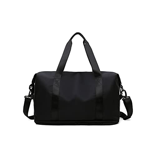 Sporttasche für Damen, wasserdicht, für Sport und Fitness, verstellbar, für Fitnessstudio, Yoga, große Reisetasche, Handtasche für Damen, Wochenend-Reisetasche (Farbe: Schwarz) von GARWAR