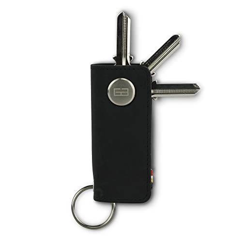 GARZINI Key Organizer Leder, Schlüsselanhänger Auto mit Schlüsselring, Etui aus echtem Leder für 7 Schlüssel, Herren Geschenk in eleganter Verpackung, Black von GARZINI
