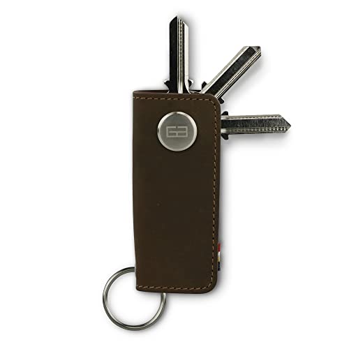 GARZINI Key Organizer Leder, Schlüsselanhänger Auto mit Schlüsselring, Etui aus echtem Leder für 7 Schlüssel, Herren Geschenk in eleganter Verpackung, Java Brown von GARZINI