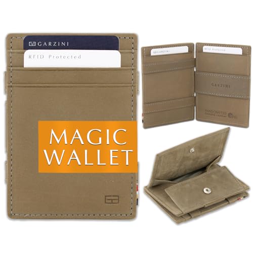 GARZINI Magic Wallet, RFID Geldbeutel für Herren aus echtem Leder für 7 Karten und Münzfach, Mini Geldbörse als Geschenk für Männer, Metal Grey GARZINI Magic Wallet, RFID Geldbeutel für Herren aus echtem Leder für 7 Karten und Münzfach, Mini Geldbörse als Geschenk für Männer, Metal Grey von GARZINI