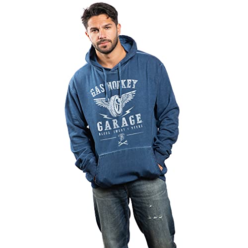 GAS MONKEY Herren Ersatzteile & Services Kapuzenpullover, Navy, M von GAS MONKEY