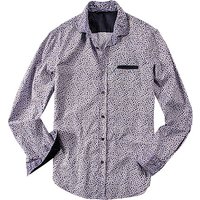 GAS Herren Hemd blau geblümt Slim Fit von GAS