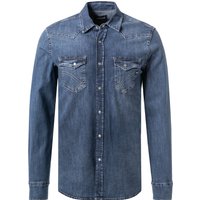 GAS Herren Jeanshemd blau Baumwolle von GAS