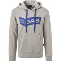 GAS Herren Hoodie grau Baumwolle Logo und Motiv von GAS