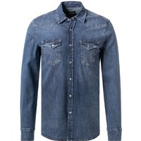 GAS Herren Jeanshemd blau Baumwolle von GAS