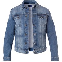 GAS Herren Jeansjacke blau Baumwoll-Stretch unifarben von GAS