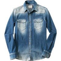 GAS Herren Jeanshemd blau Slim Fit von GAS