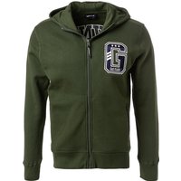 GAS Herren Sweatjacke grün Baumwolle unifarben von GAS