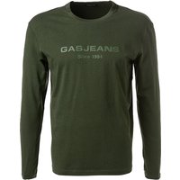 GAS Herren Longsleeve grün Baumwolle von GAS