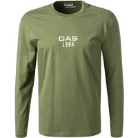 GAS Herren Longsleeve grün Baumwolle von GAS