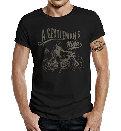 Gasoline Bandit Biker T-Shirt original Design: A Gentlemans Ride Farbe schwarz-L von Gasoline Bandit