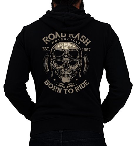 GASOLINE BANDIT Rockabilly Biker Racer Kapuzen-Jacke Zip-Hoodie für Motorradfahrer Road Rash von Gasoline Bandit