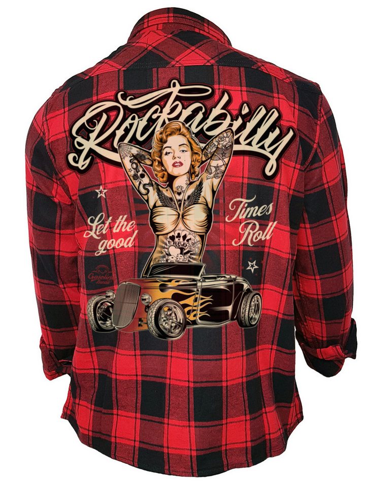GASOLINE BANDIT® Flanellhemd Rockabilly schwarz-rot kariert: Let the good Times Roll von GASOLINE BANDIT®
