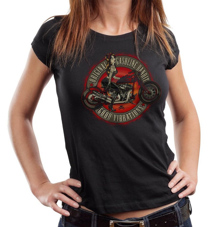 GASOLINE BANDIT® T-Shirt Damen Lady Biker-Shirt: Good Vibrations von GASOLINE BANDIT®