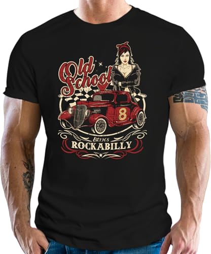 GASOLINE BANDIT T-Shirt original Biker Racer Rockabilly Hot-Rod Design: Old School Rock L von Gasoline Bandit