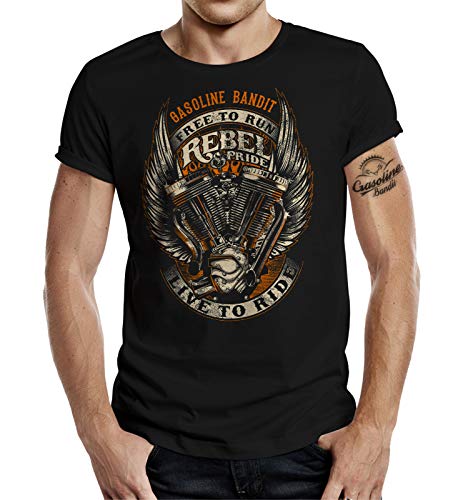 Gasoline Bandit T-Shirt original Biker Racer Rockabilly Hot-Rod Design: Rebel Pride L von Gasoline Bandit