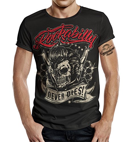 T-Shirt Rockabilly Design: Big Size Print Rockabilly Never Dies! S von Gasoline Bandit