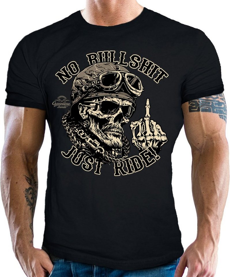 GASOLINE BANDIT® T-Shirt für Biker Racer Motorrad Fans: Just Ride von GASOLINE BANDIT®