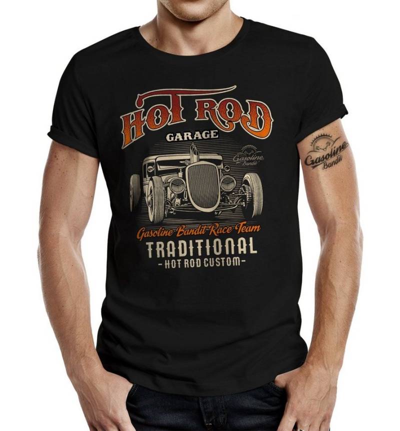 GASOLINE BANDIT® T-Shirt für Classic US Car Fans: Hot Rod Garage Custom von GASOLINE BANDIT®