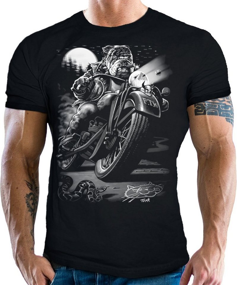 GASOLINE BANDIT® T-Shirt für Motorradfahrer und Biker: Cool Dog Riding von GASOLINE BANDIT®