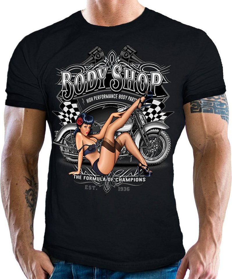 GASOLINE BANDIT® T-Shirt für Motorradfahrer und Biker: Pinup Girl von GASOLINE BANDIT®