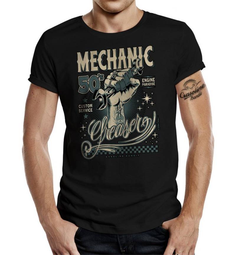 GASOLINE BANDIT® T-Shirt für Rockabilly Biker: Engine Paradise von GASOLINE BANDIT®