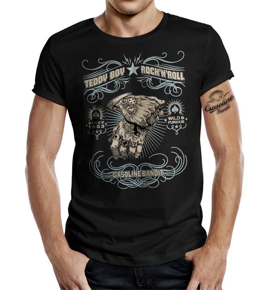 GASOLINE BANDIT® T-Shirt für Rockabilly Fans: Oldschool Rock 'n' Roll Teddy Boy von GASOLINE BANDIT®