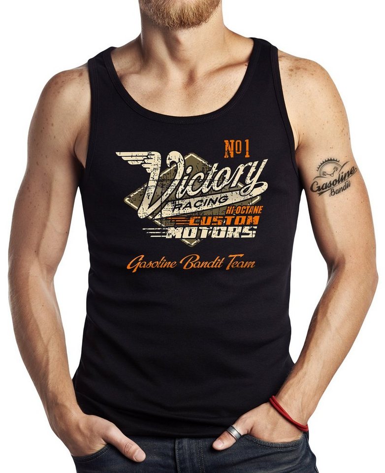 GASOLINE BANDIT® Tanktop Biker Racer Tank Top Muskel-Shirt: Victory Racing von GASOLINE BANDIT®