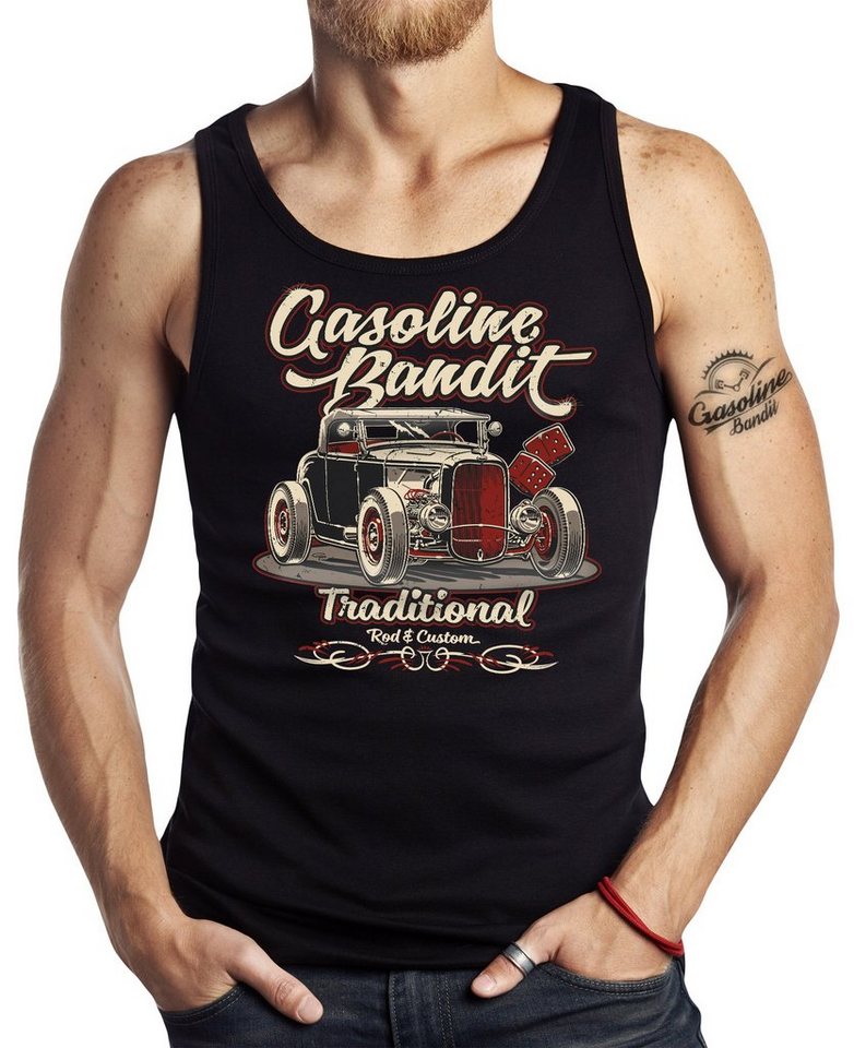 GASOLINE BANDIT® Tanktop Hot-Rod Racer Tank-Top Muskel Shirt: Traditional Rod & Custom von GASOLINE BANDIT®