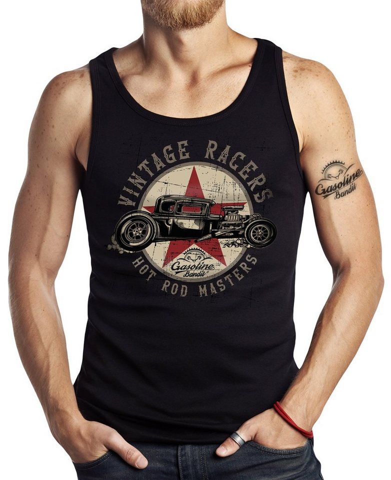 GASOLINE BANDIT® Tanktop Muskel-Shirt für Rockabilly Fans: Hot Rod Vintage Racer von GASOLINE BANDIT®