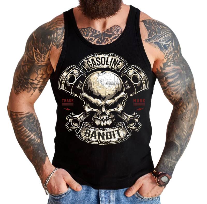 GASOLINE BANDIT® Tanktop für Biker Racer Motorrad Fans: Piston Skull von GASOLINE BANDIT®