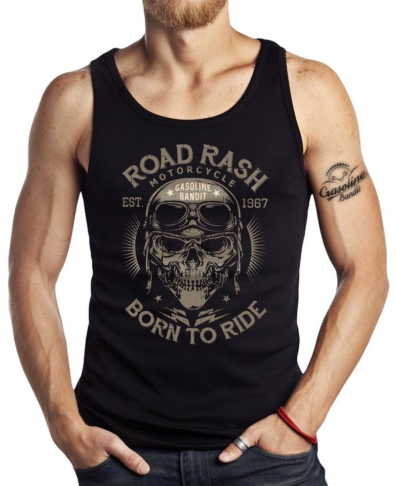 GASOLINE BANDIT® Tanktop für Biker Racer Motorrad Fans: Road Rash - Born to Ride von GASOLINE BANDIT®