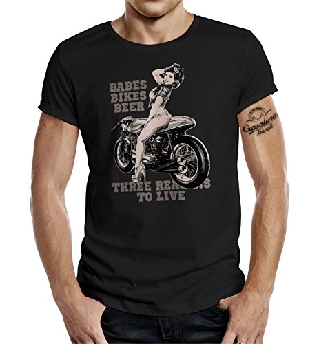 Gasoline Bandit Original Biker Racer T-Shirt: Babes Bikes Beer I-XXXL von Gasoline Bandit