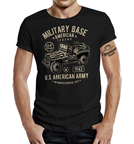 Gasoline Bandit Original Design Biker Military T-Shirt für den Army-Jeep Fan von Gasoline Bandit