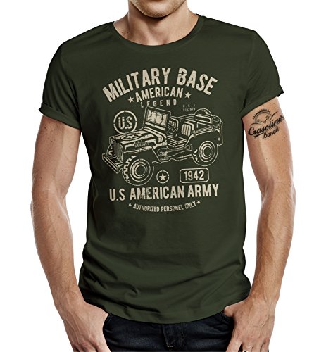 Gasoline Bandit Original Design Biker Military T-Shirt für den Army-Jeep Fan von Gasoline Bandit