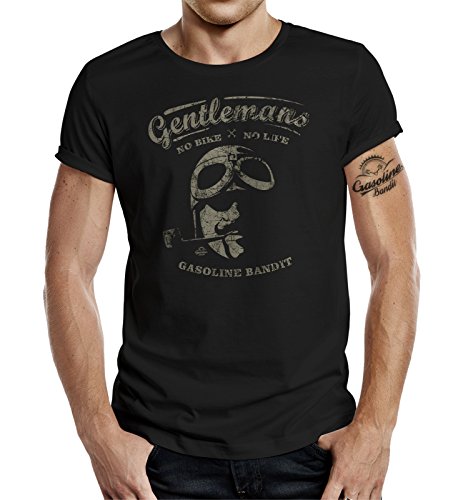 GASOLINE BANDIT Original Gentlemen Rider Design T-Shirt: Gentlemen No Bike - No Life-M von Gasoline Bandit