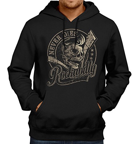 Gasoline Bandit Original Rockabilly Biker Kapuzen-Pullover: Rockabilly Never Dies -XL von Gasoline Bandit