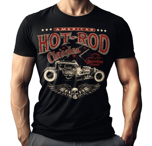 Rockabilly Hot-Rod Racer Herren T-Shirt Big Size Print: Hot Rod Classic von Gasoline Bandit