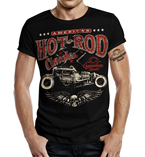 Rockabilly Hot-Rod Racer Herren T-Shirt Big Size Print: Hot Rod Classic von Gasoline Bandit