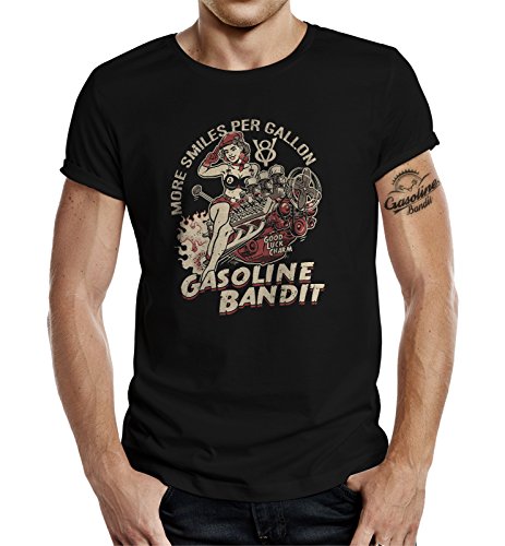 Design, Rockabilly Racer Hot Rod T-Shirt: V8 - More Smiles per Gallon XXXL von Gasoline Bandit