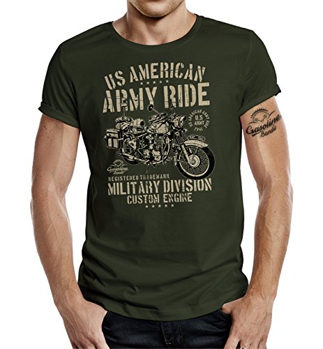 Gasoline Bandit Original Design Biker Military T-Shirt für den US-Army Fan von Gasoline Bandit