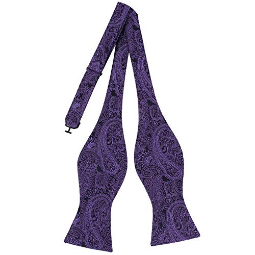 GASSANI Violette Paisley Herren-Fliege Offen Z. Selbst-Binden, Ungebundene Offene Anzug-Schleife, Selbst-Binder Verstellbar Z. Ball Oper Gala Fest von GASSANI
