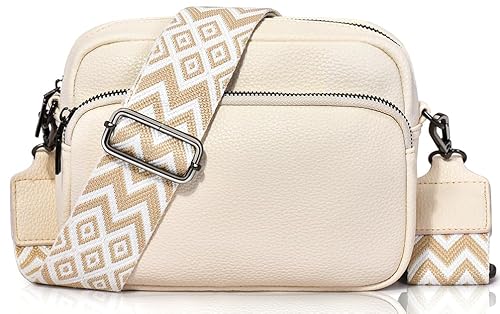 GASSDA Crossbody Bag Damen, Kleine Umhängetasche Damen Breiter Gurt, PU Leder Handtasche Damen mit Abnehmbarem Schultergurt von GASSDA