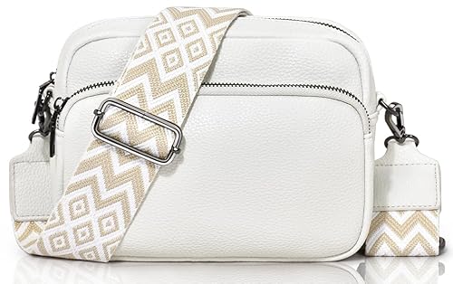 GASSDA Crossbody Bag Damen, Kleine Umhängetasche Damen Breiter Gurt, PU Leder Handtasche Damen mit Abnehmbarem Schultergurt von GASSDA