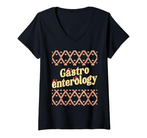 Damen Weihnachten Gastroenterologie Facharzt Gastroenterologe T-Shirt mit V-Ausschnitt von GASTROENTEROLOGIE INTERNISTEN MEDIZINER