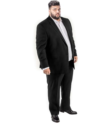 GATMSTZ Herren-Anzüge groß und hoch, 2-teiliges Blazer-Hosen-Set, Klassische Passform, Schwarz, 60 von GATMSTZ